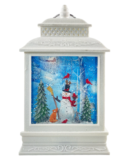 Snowman Water Lantern w/ Animals