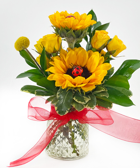 sunflowers with lady-bug accent